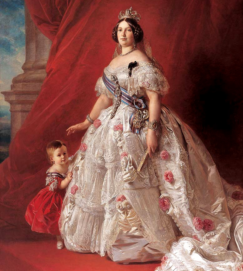 Isabel II y su hija la infanta Isabel Francisca