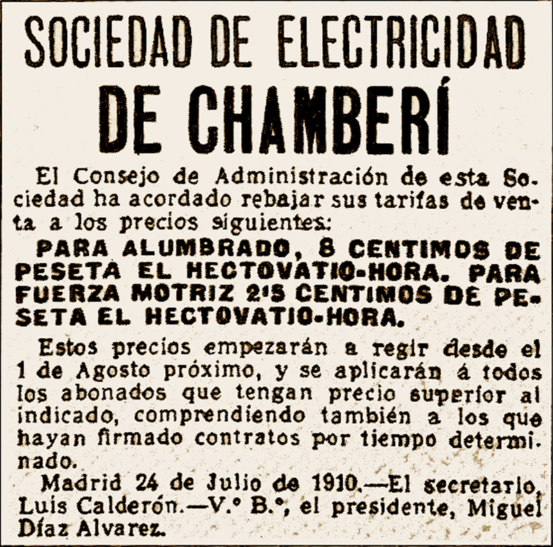 Sociedad de Electricidad de Chamber