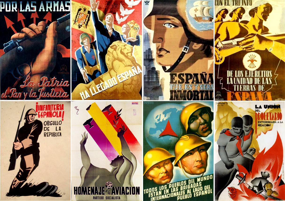 Carteles propagandsticos de los dos bandos