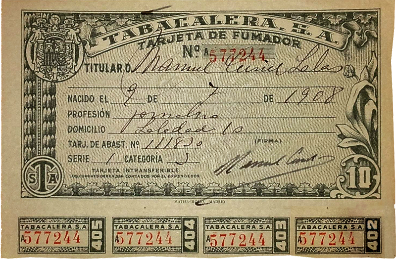 Tarjeta de fumador