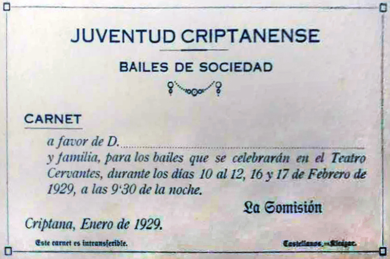 Baile de Carnaval en Criptana en 1929