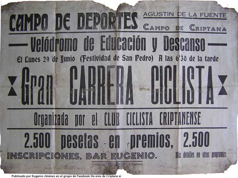 1950. Cartel carrera ciclista